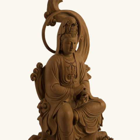 Tượng Trầm Hương Banh Xanh Malaysia Điêu Khắc Phật Quan Âm 055