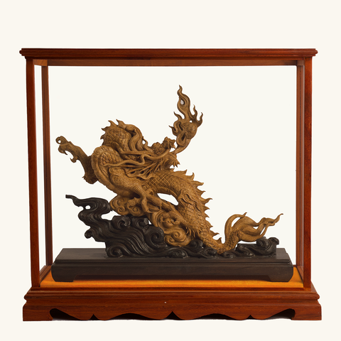 Tượng Trầm Hương Điêu Khắc Rồng và Phượng Hoàng 004