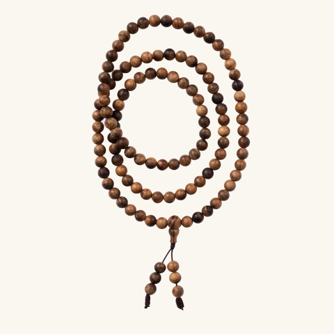 Vòng Trầm Hương 108 hạt Chìm nước Indonesia 6 ly 053