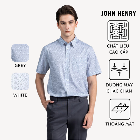 Áo Sơ Mi Nam Tay Ngắn Form Suông Vải Bamboo