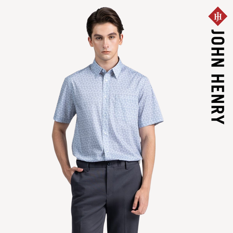 Áo Sơ Mi Nam Tay Ngắn Form Suông Vải Bamboo