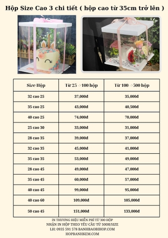 Bảng Giá Size Hộp Đựng Đựng Bánh Kem Mica Nhựa Trong 2024 ( Hàng VN)
