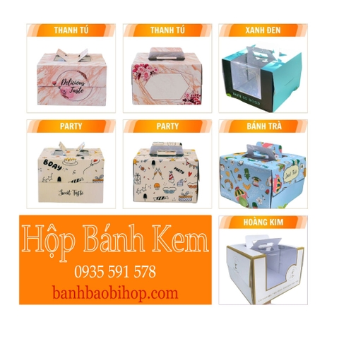 Tổng Hợp Các Mẫu Hộp Bánh Kem Quai Xách Có Sẵn Giấy  Duplex Và Kraft