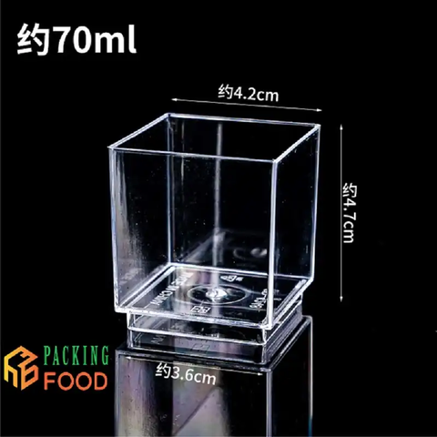 Ly Nhựa Vuông PS 70ml Mã 4248 Đựng Bánh Lạnh Mousse Tiramisu Panna Cotta