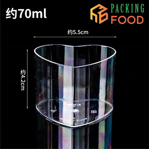 Ly Mica Tim Nhỏ Đựng Bánh Mousse 70ml