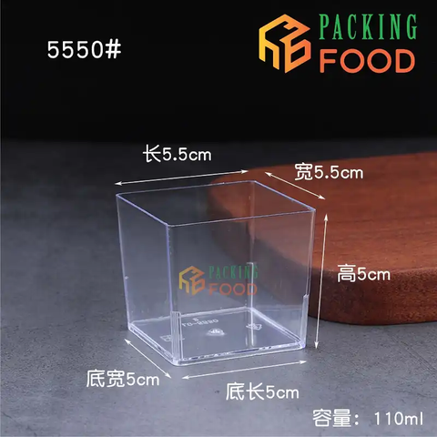 Cốc Nhựa Mousse Mica Vuông 5550 Dung Tích 110ml