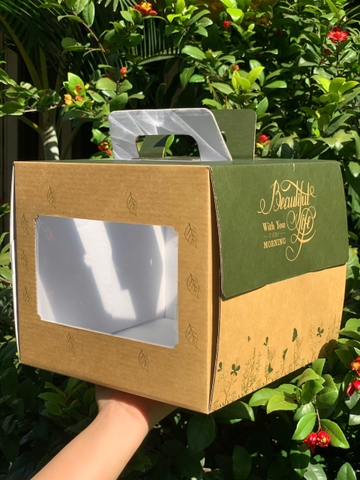 Hộp Bánh Kem Kraft Xanh