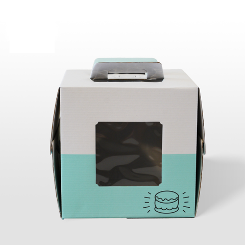 Hộp Đựng Bánh Sinh Nhật Xanh Trắng Cao 25cm