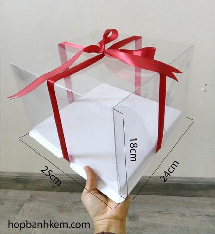 Hộp Đựng Bánh Kem Mica Nhựa Trong Size 25 [VN]