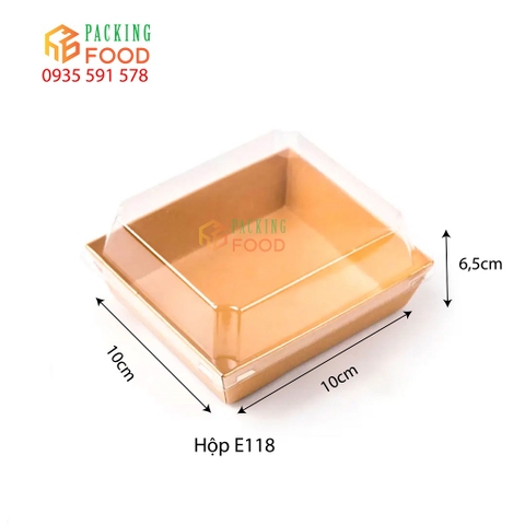 Hộp Giấy Kraft Đựng Bánh Vuông 10cm*10cm Mã E118