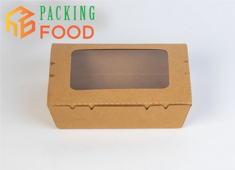 Hộp Giấy Kraft Cửa Sổ Kính 1200ml