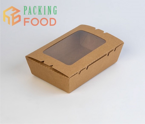 Hộp Giấy Kraft Cửa Sổ Kính 1600ml