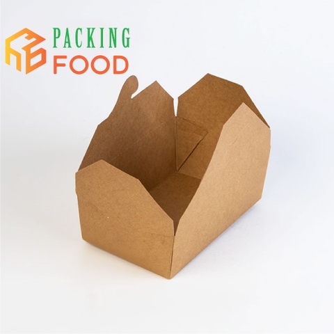 Hộp Giấy Kraft 2000ml - Nắp Cài Chéo