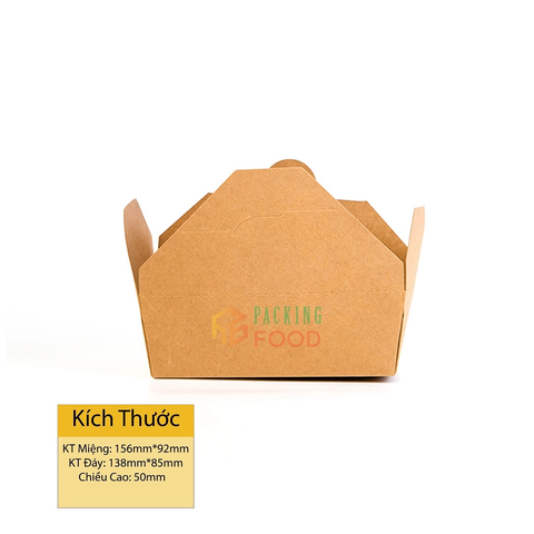 Hộp Giấy Kraft 700ml (23,7oz) - Nắp Gài Chéo
