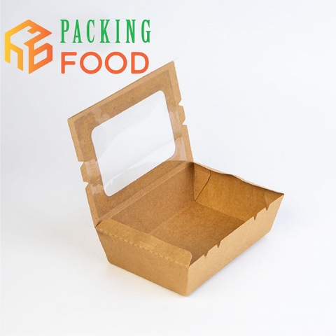 Hộp Giấy Kraft Cửa Sổ Kính 900ml