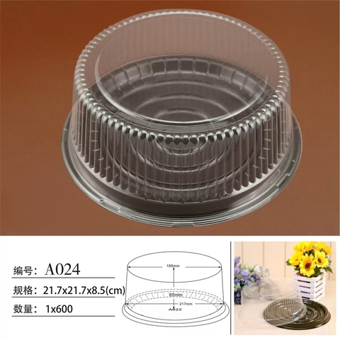 Hộp Nhựa Đựng Bánh Tròn 20cm Mã A024