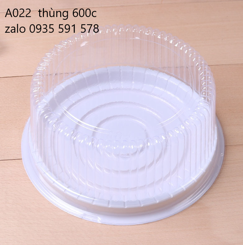 Hộp Nhựa Đựng Bánh Tròn Đế Trắng Mã A022