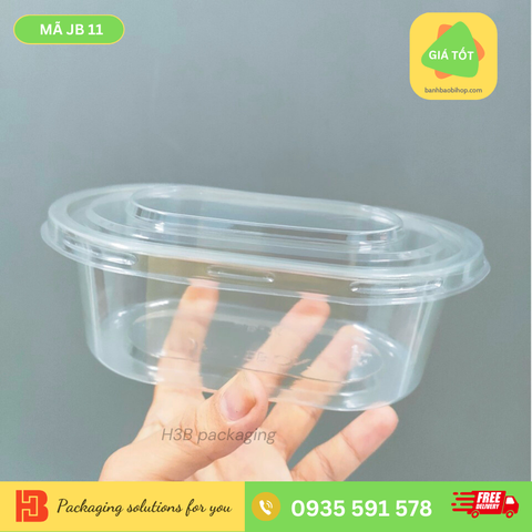 Hộp Nhựa Đựng Bánh Oval JB-11