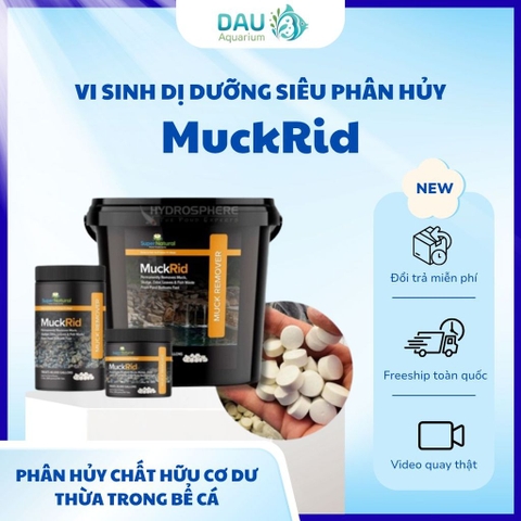 Vi sinh dị dưỡng siêu phân huỷ MuckRid - Phân huỷ phân cá, cặn bẩn cực nhanh và mạnh, xử lí nhanh mùn bã trong bể