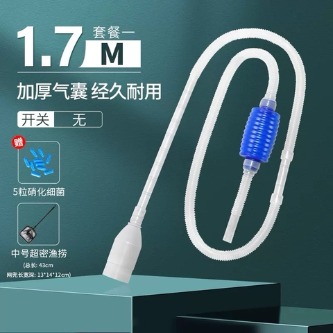 Bơm tay hút cặn bẩn, thay nước cho bể cá - Thuận tiện, dễ dàng thao tác trong việc thay nước, hút cặn bẩn đáy bể