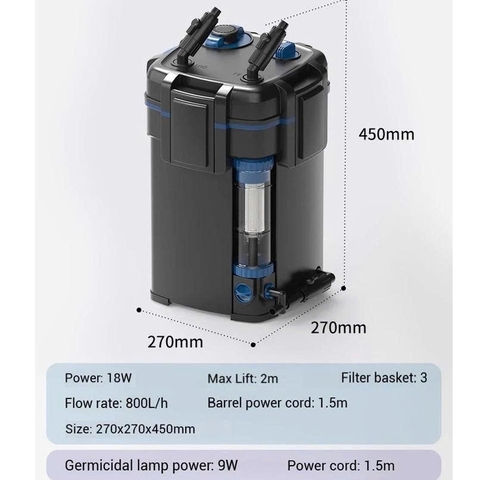Lọc thùng tách phân Sunsun YWY 800 - tích hợp tách phân, lọc phụ, xả đáy mẫu mới 2025