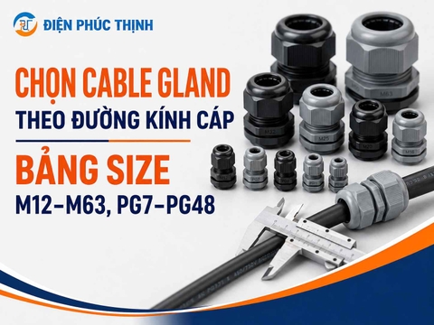 Chọn Cable Gland Theo Đường Kính Cáp: Bảng Size M12–M63, PG7–PG48