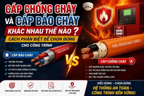 Cáp chống cháy và cáp báo cháy khác nhau thế nào? Cách phân biệt để chọn đúng cho công trình