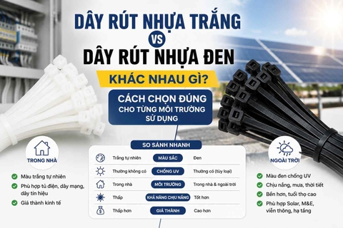 Dây rút nhựa trắng và dây rút nhựa đen khác nhau gì? Cách chọn đúng cho từng môi trường sử dụng