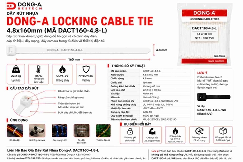 DONG-A-DACT160-4.8-L / Dây Rút Nhựa Dong-A 4.8x160mm