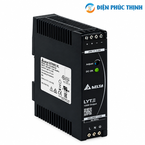 Bộ Nguồn Delta DRL-24V75W1AZ 24VDC 75W 3.125A DIN Rail