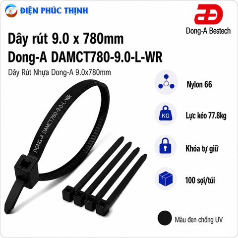DONG-A-DAMCT780-9.0-L-WR / Dây Rút Nhựa Dong-A 9.0×780mm Chống UV