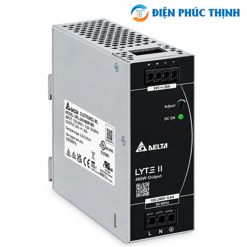 Bộ Nguồn Delta DRL-24V480W1EN 24VDC 480W 20A DIN Rail