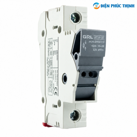 Đế Cầu Chì Fuse Holder GRL RT18-32/1P 1P 32A 10x38mm