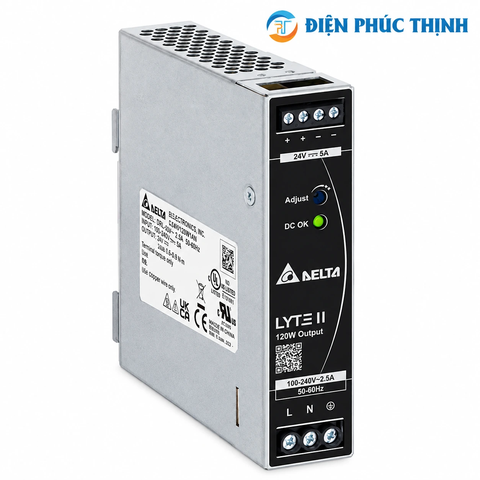 Bộ Nguồn Delta DRL LYTE II 24VDC 120W–240W DIN Rail