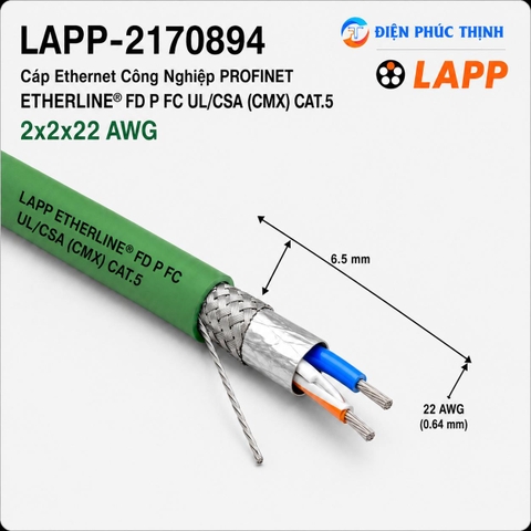 LAPP-2170894 / Cáp ETHERLINE FD P FC UL/CSA CAT.5 2x2x22 AWG