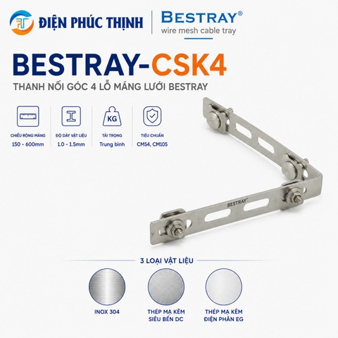 BESTRAY-CSK4 / Thanh Nối Góc 4 Lỗ Máng Lưới Bestray