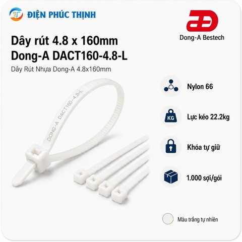 DONG-A-DACT160-4.8-L / Dây Rút Nhựa Dong-A 4.8x160mm