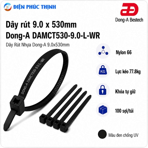 DONG-A-DAMCT530-9.0-L-WR / Dây Rút Nhựa Dong-A 9.0×530mm Chống UV