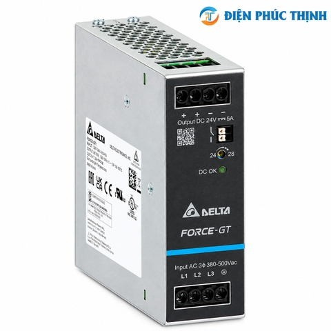 Bộ Nguồn Delta Force-GT DRF 24VDC 120W–960W 3 Pha DIN Rail