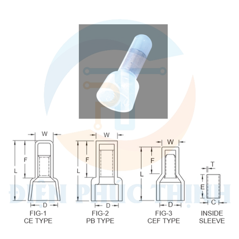 CE1 / Đầu Cosse Nối 1 Đầu KST 1.25 mm - CLOSED END CONNECTORS