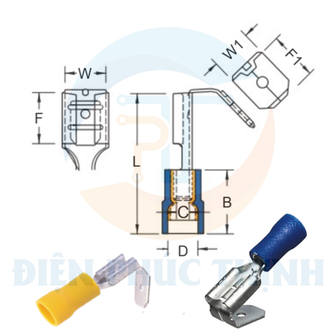 PBDV2-250 /  Đầu Cosse Ngắt Lắp Ngược Cách Điện KST 1.5-2.5 mm - VINYL-INSULATED PIGGY BACK DISCONNECTORS
