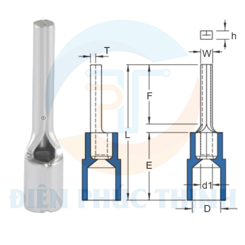 PTNY1-10 / Đầu Cosse Pin Bọc Nhựa KST 0.5-1.5 mm - NYLON-INSULATED PIN TERMINALS