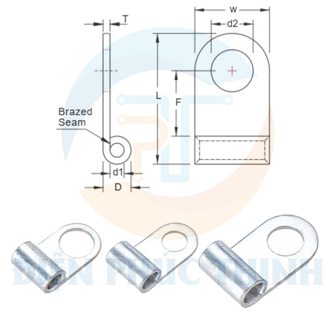 FGNB2-5 / Đầu Cosse Ngắt Phụ Trần Dạng Cờ KST 1.5-2.5 mm - NON-INSULATED FLAG TERMINALS