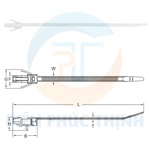 KST-KRPMA-135 / Dây Rút Đặc Biệt Tháo Được KST Kích Thước 135 x 3.3mm - RELEASABLE PUSH MOUNT TIES