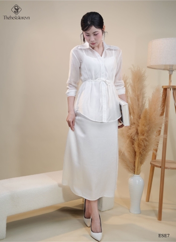 Set đầm lụa kèm khoác tơ