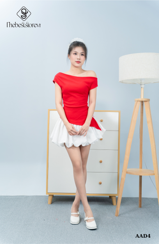 Áo body gân lệch vai xéo tà