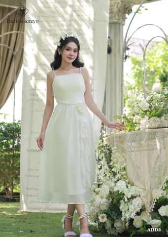 Đầm tiệc voan tơ đính hoa eo ADD4 xinh xắn