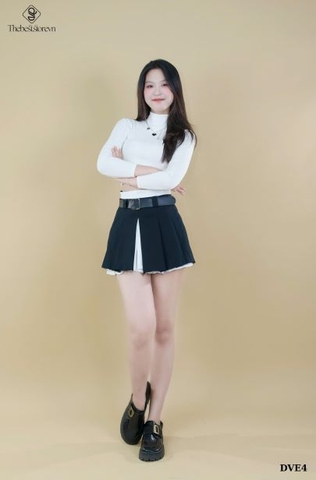 CV xếp li xòe phối trắng