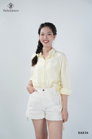 Sơ mi xẻ sau rút hông