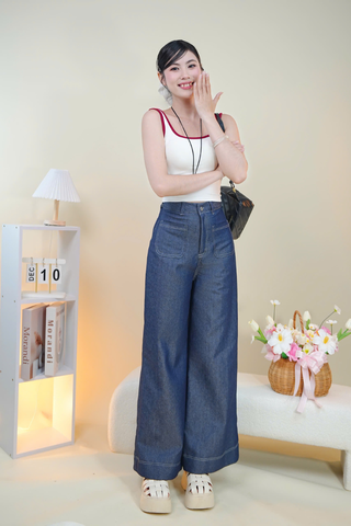 Quần jean ống rộng túi trước